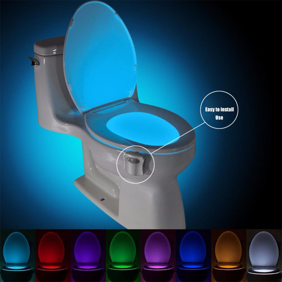 MOTION ACTIVATED TOILET LIGHT WITH 8 DIFFERENT COLORS