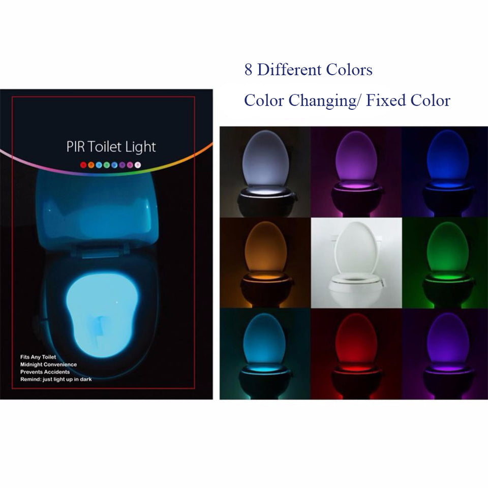 MOTION ACTIVATED TOILET LIGHT WITH 8 DIFFERENT COLORS